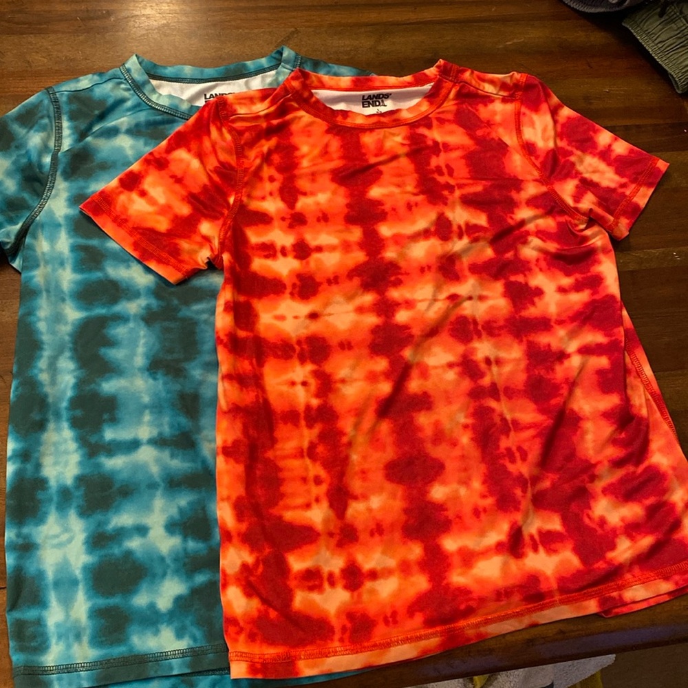 Lands End Short Sleeve Active Tee 10/12 Large Boys
